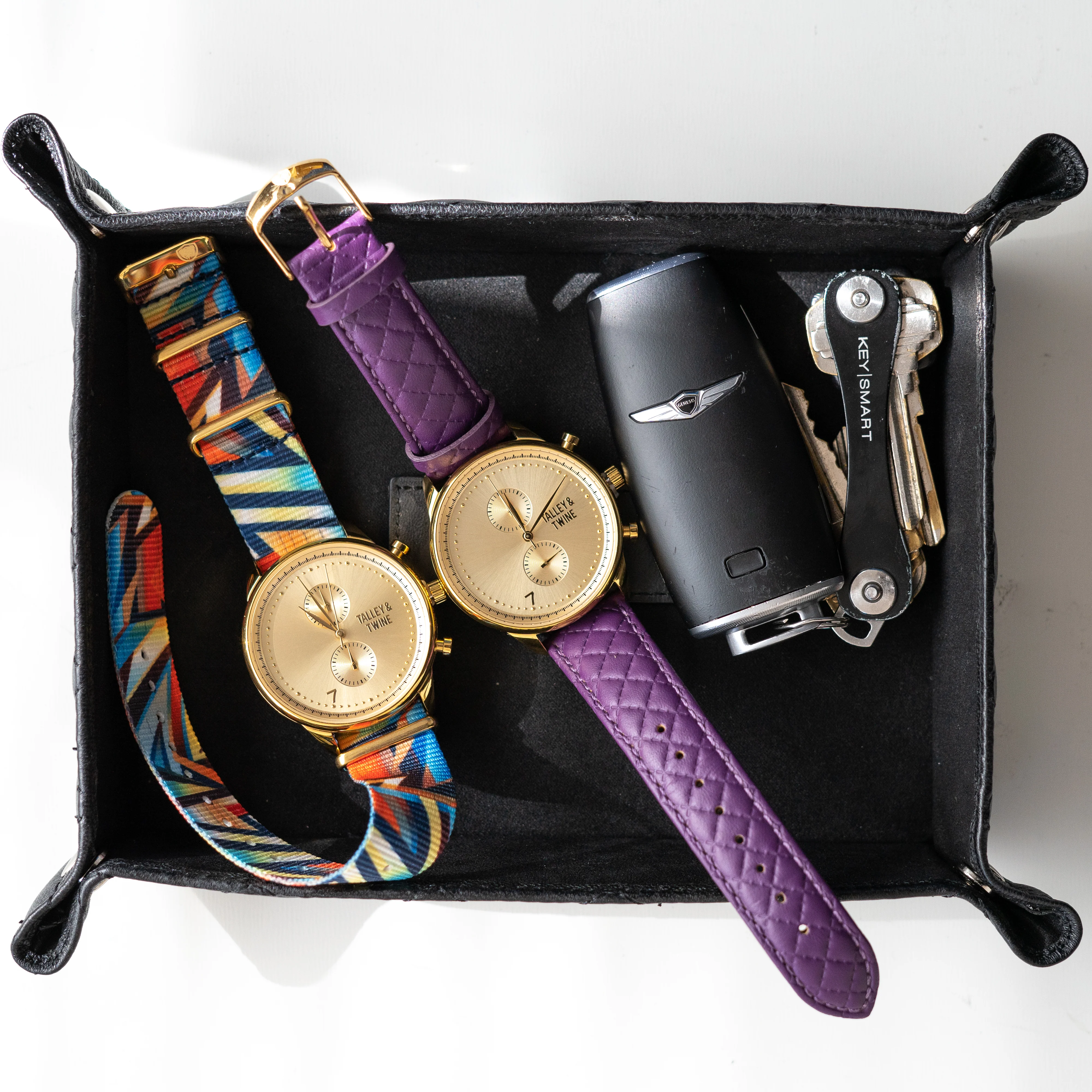 Black Leather Valet Tray - Image 5