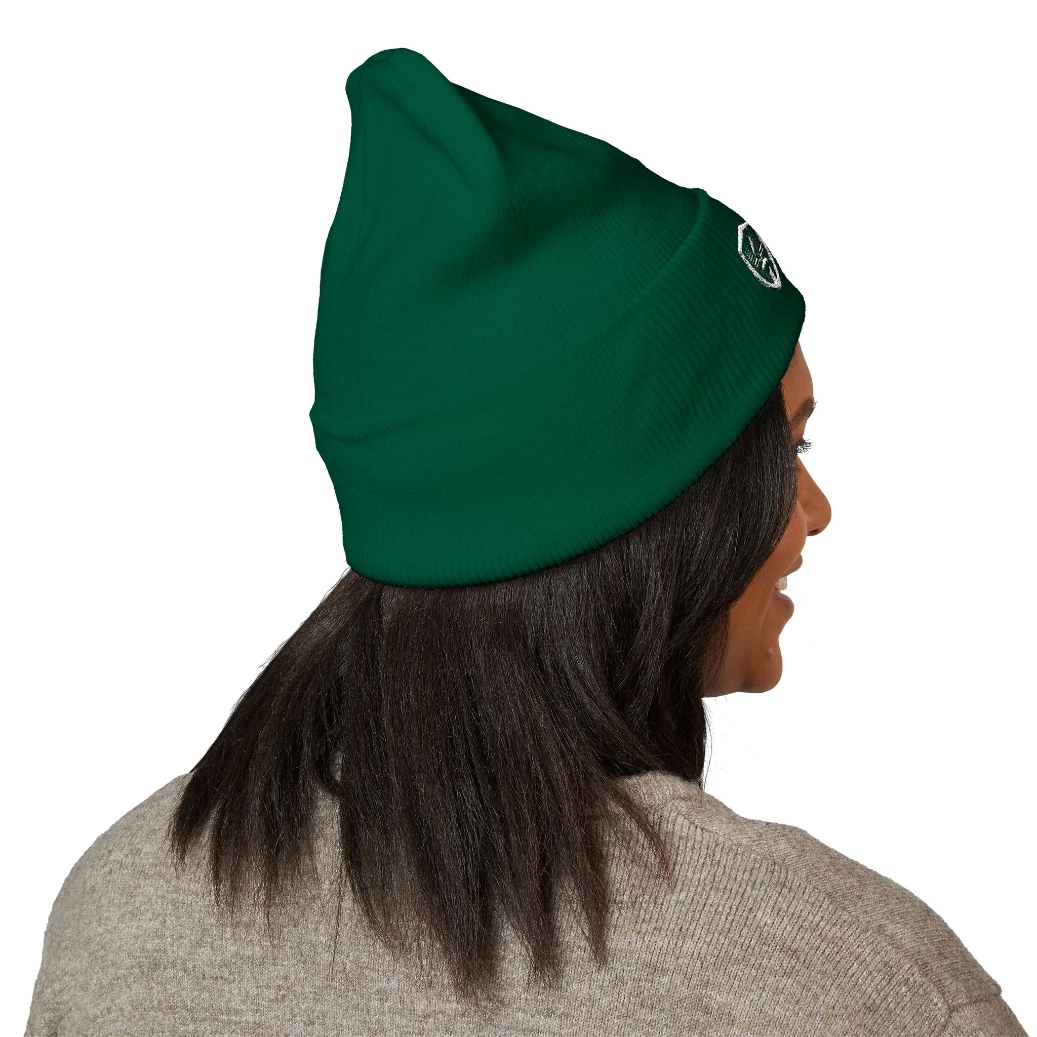 Talley & Twine Embroidered Cuffed Beanie — Classic Black Knit Hat - Image 13