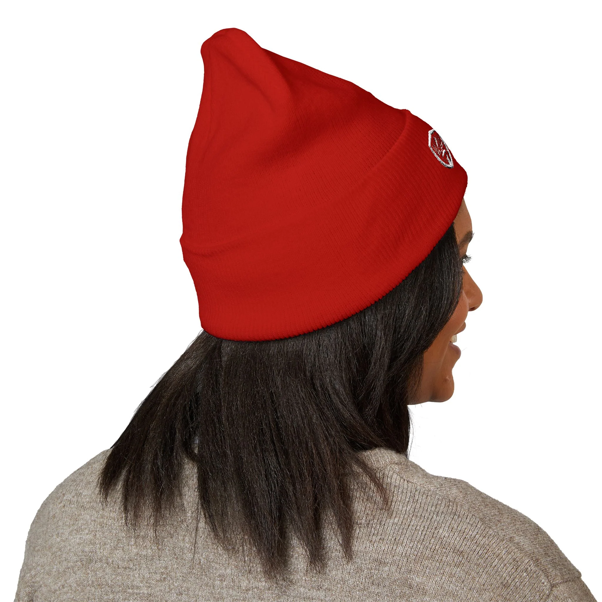 Talley & Twine Embroidered Cuffed Beanie — Classic Black Knit Hat - Image 22