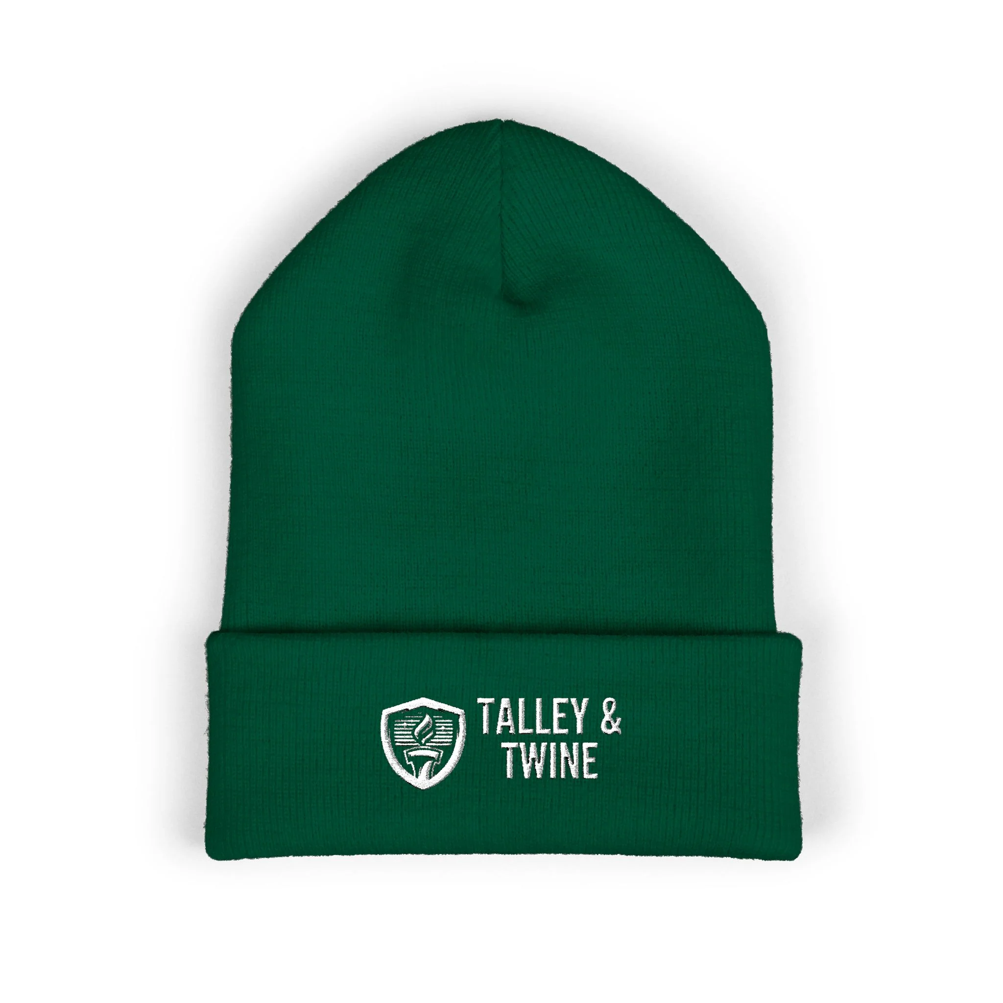Talley & Twine Embroidered Cuffed Beanie — Classic Black Knit Hat - Image 3