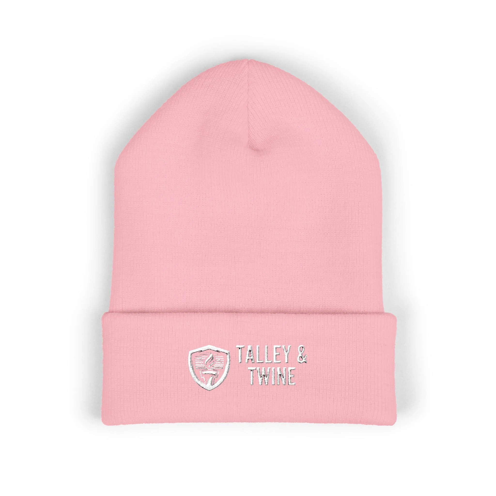 Talley & Twine Embroidered Cuffed Beanie — Classic Black Knit Hat - Image 5