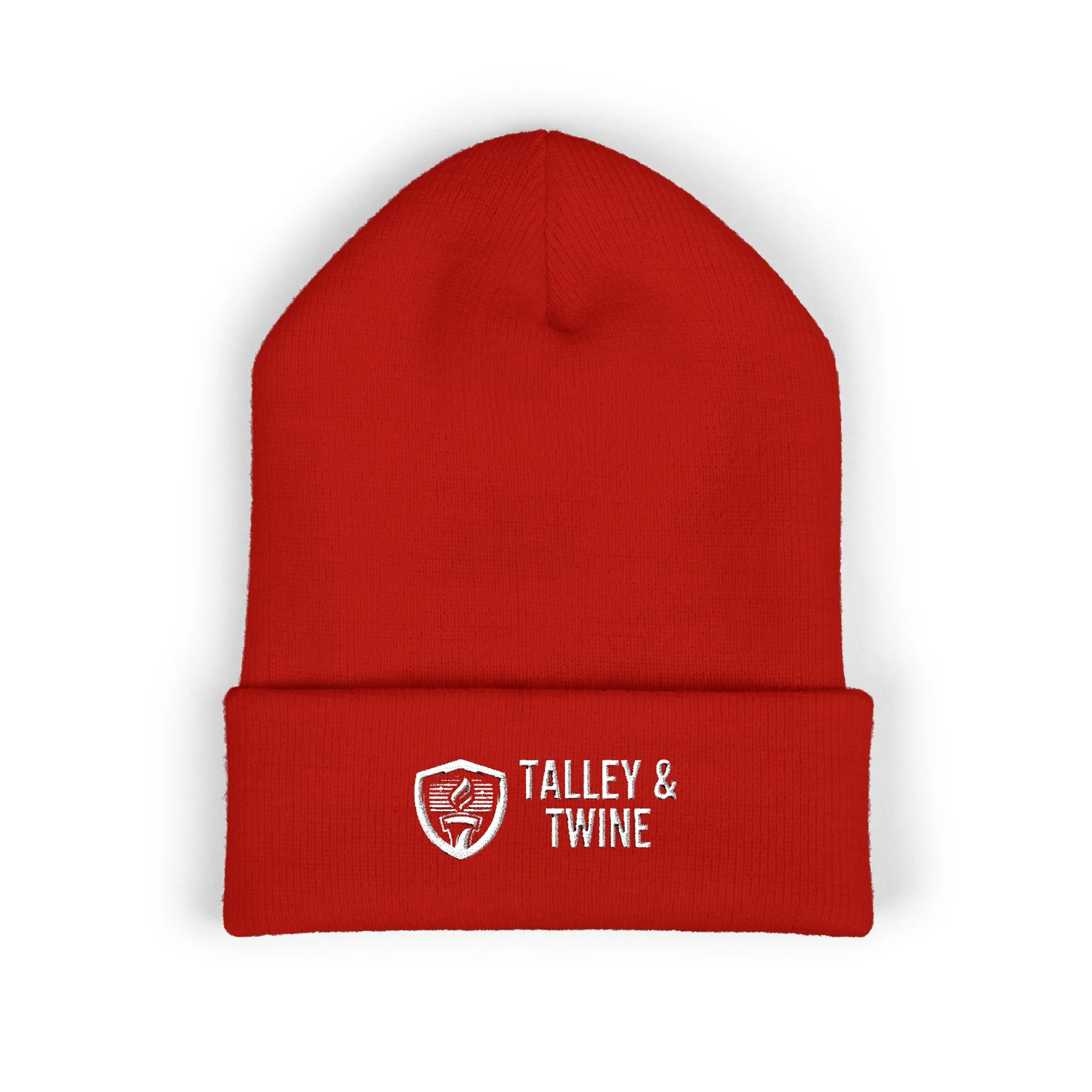 Talley & Twine Embroidered Cuffed Beanie — Classic Black Knit Hat - Image 6