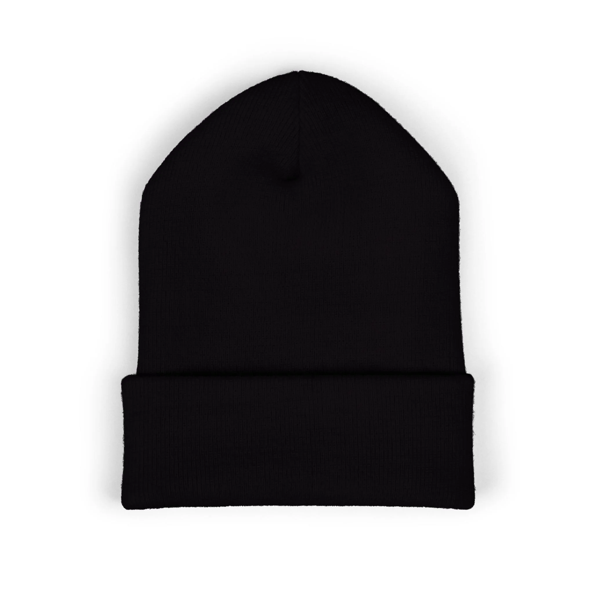 Talley & Twine Embroidered Cuffed Beanie — Classic Black Knit Hat - Image 8