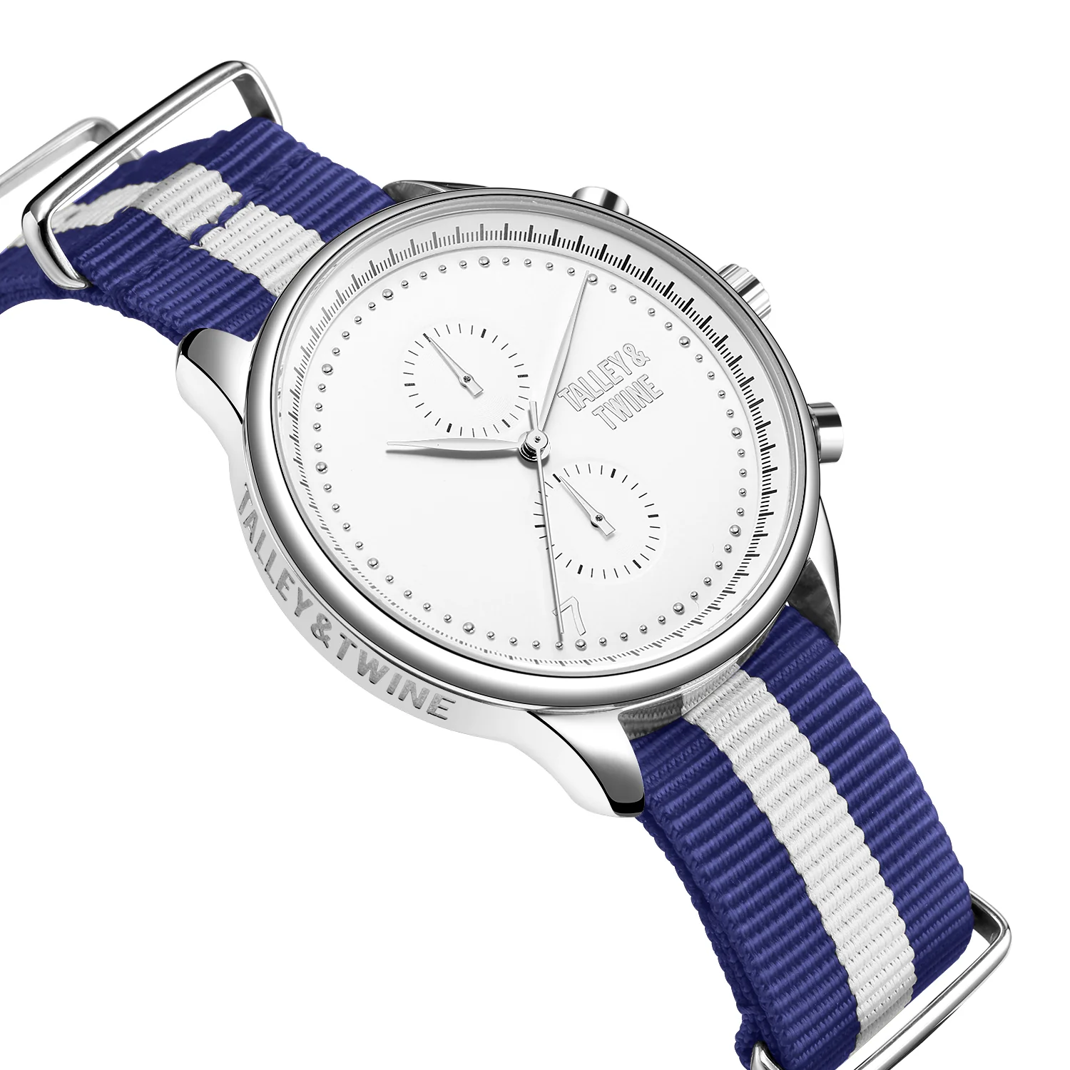 White & Silver - Blue & White Canvas Band - Image 2
