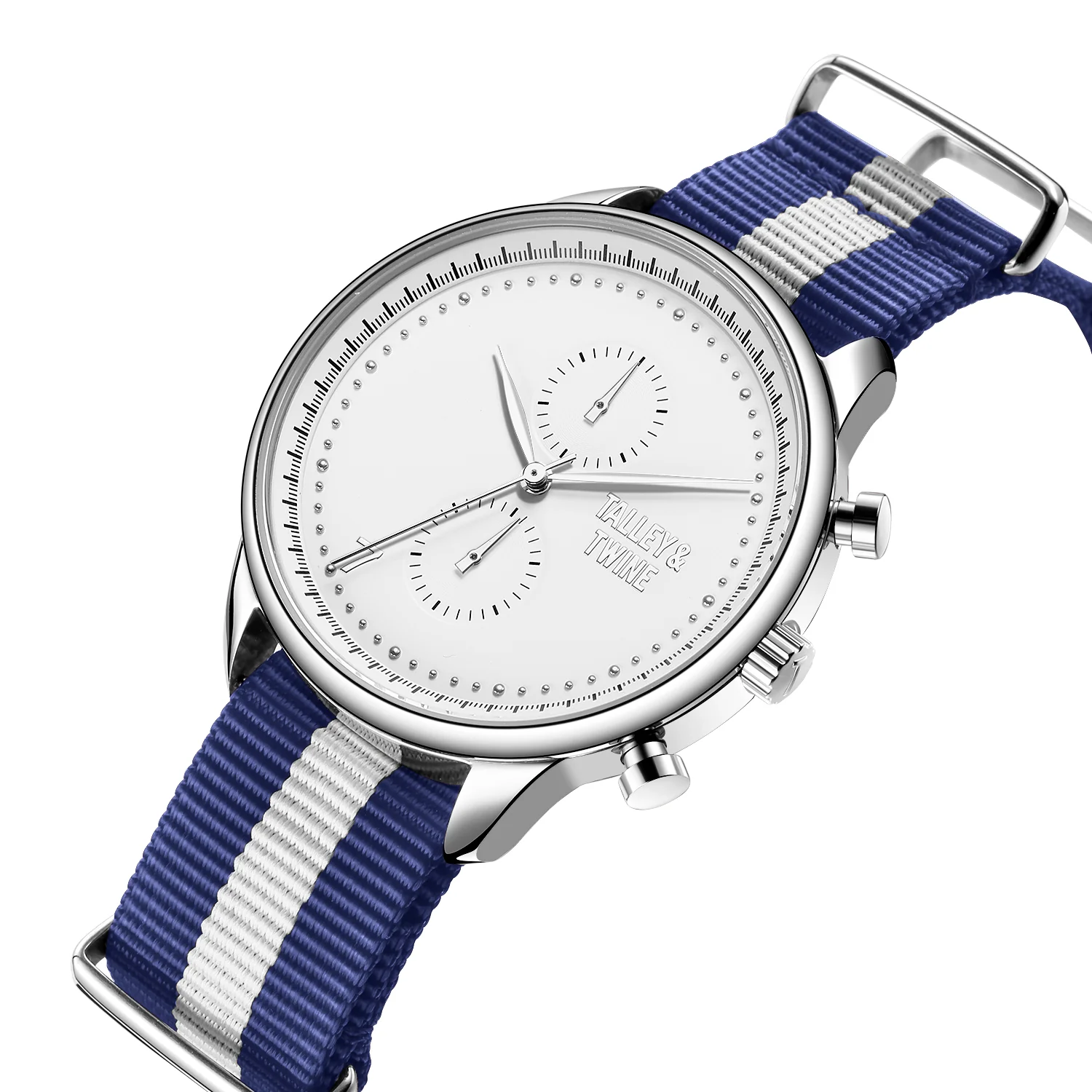 White & Silver - Blue & White Canvas Band - Image 3