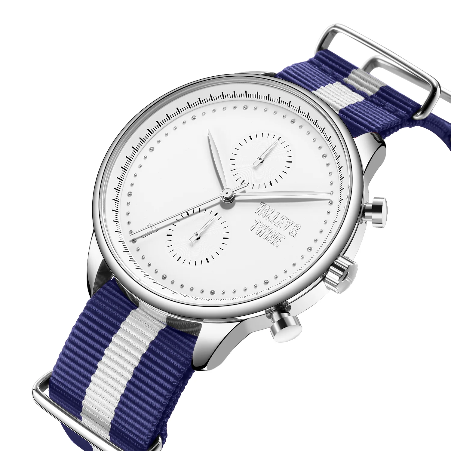 White & Silver - Blue & White Canvas Band - Image 3