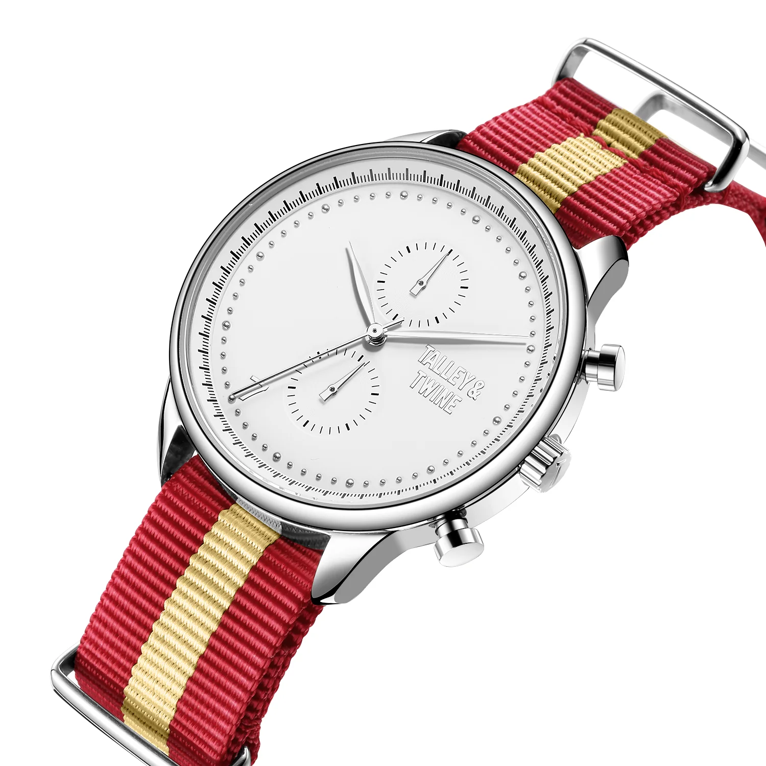 White & Silver - Red & Cream Canvas Band - Image 3