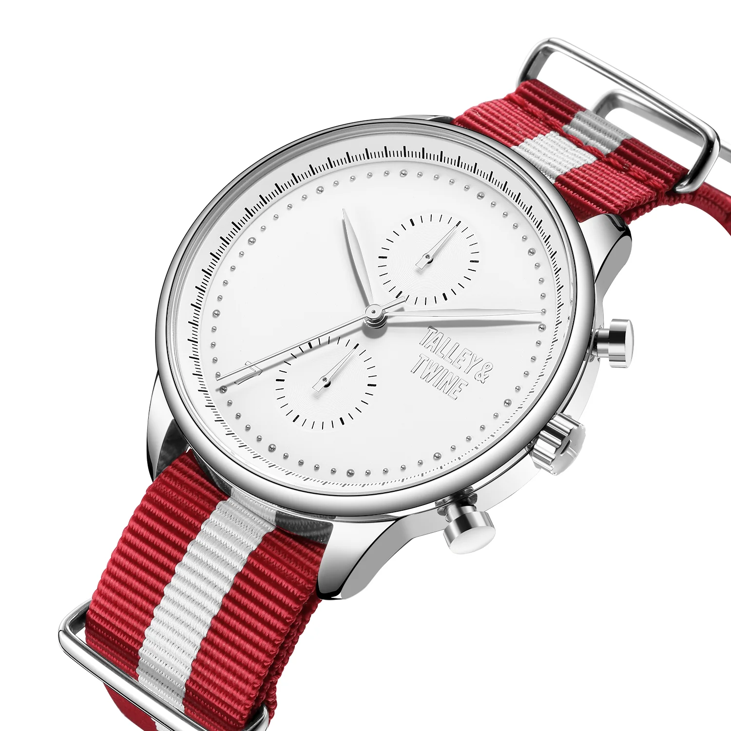 White & Silver - Red & White Canvas Band - Image 3