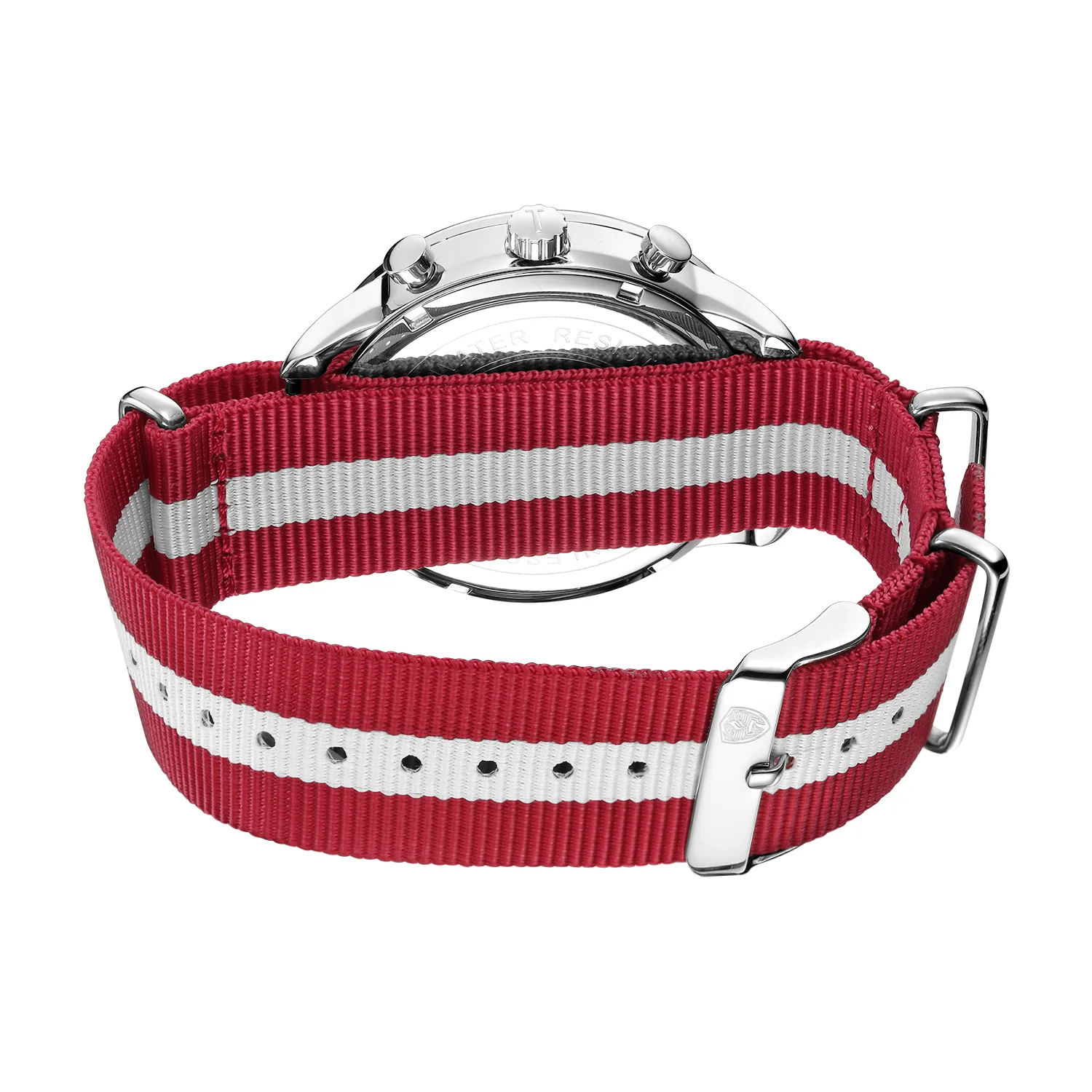 White & Silver - Red & White Canvas Band - Image 4